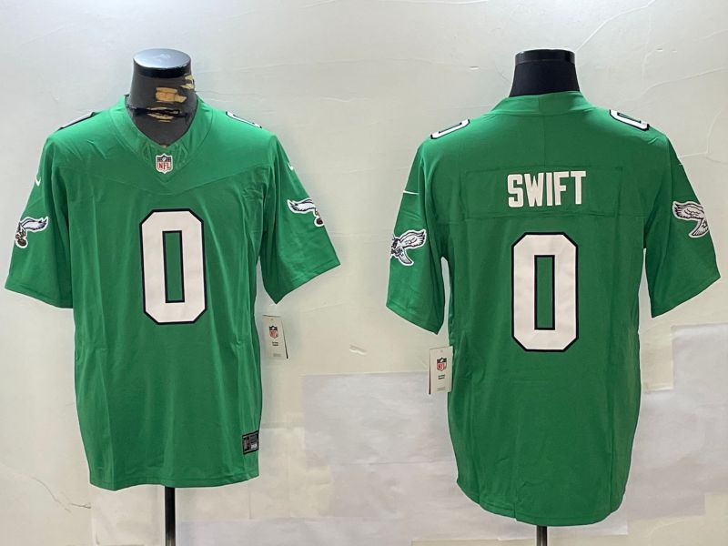 Men Philadelphia Eagles #0 Swift Green Throwback 2024 Nike Vapor Limited NFL Jersey style 1->->